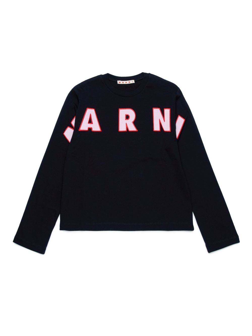 Marni Kids logo印花棉T恤 - 黑色