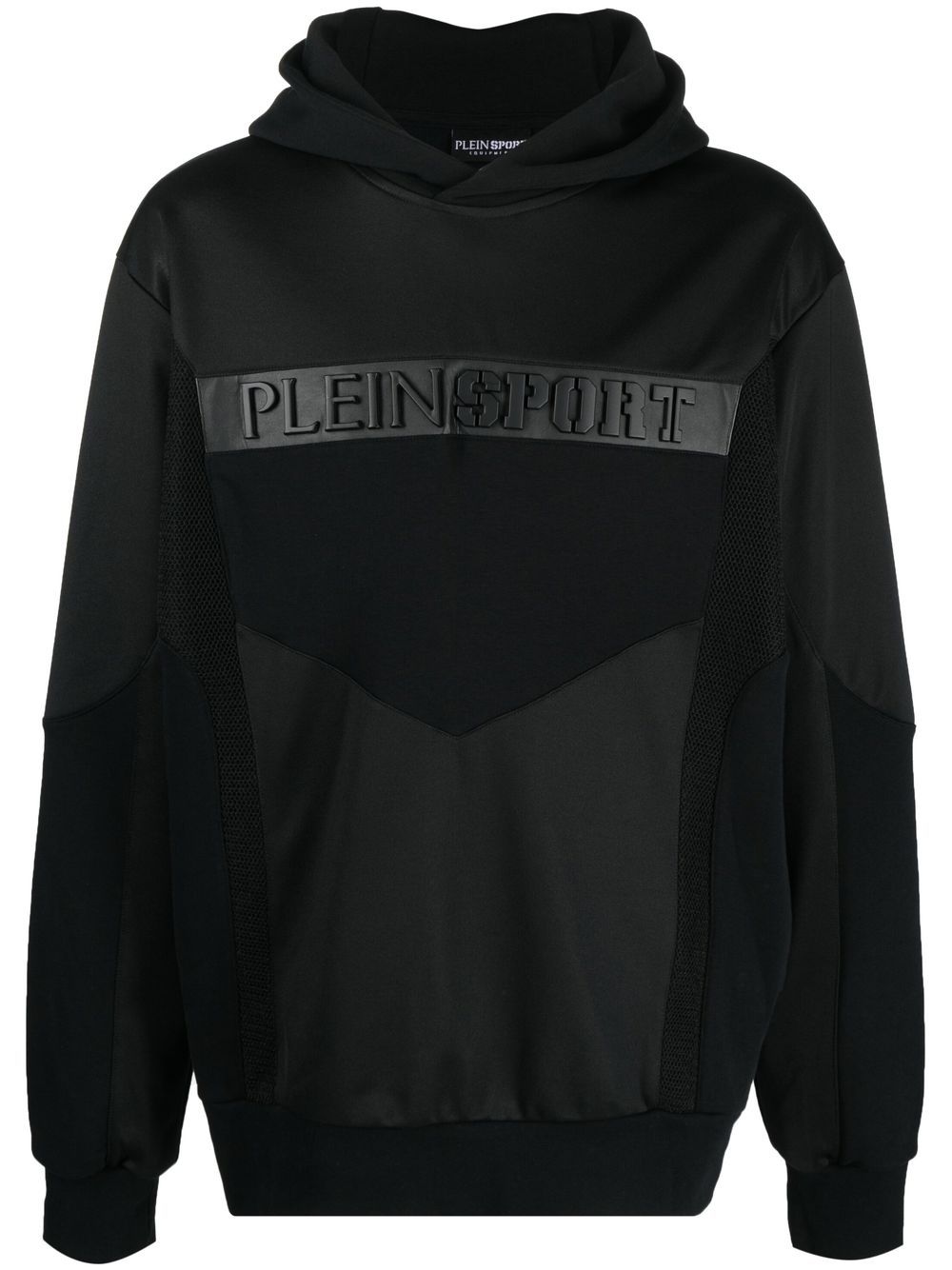Plein Sport logo压纹连帽衫 - 黑色
