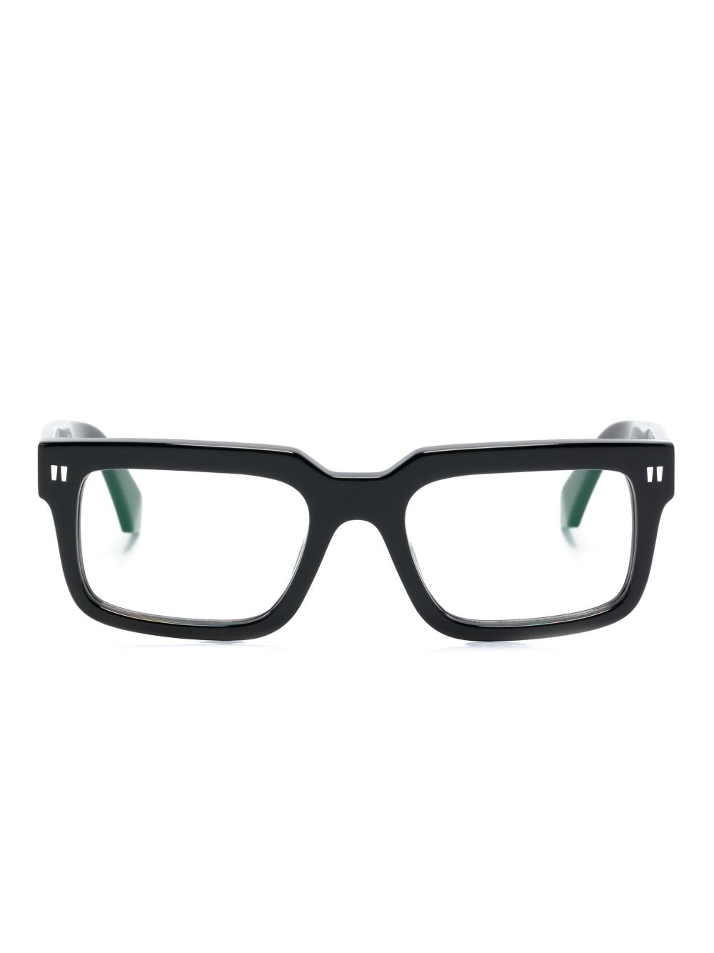 Off-White Eyewear 长方形框夹扣式眼镜 - 黑色