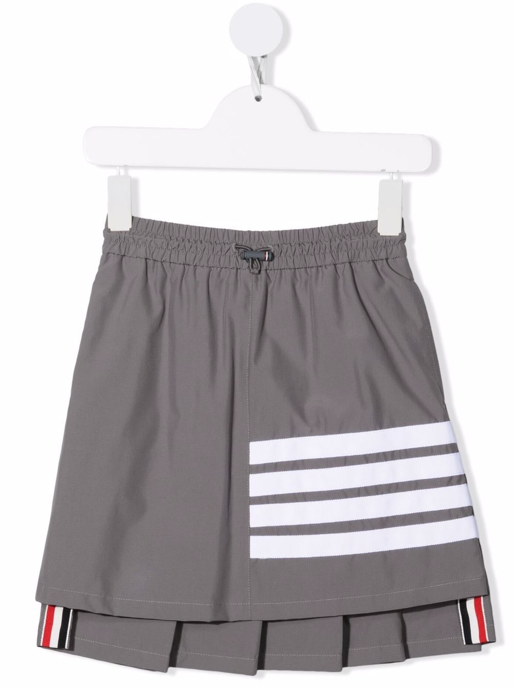 Thom Browne Kids 条纹印花百褶半身裙 - 灰色
