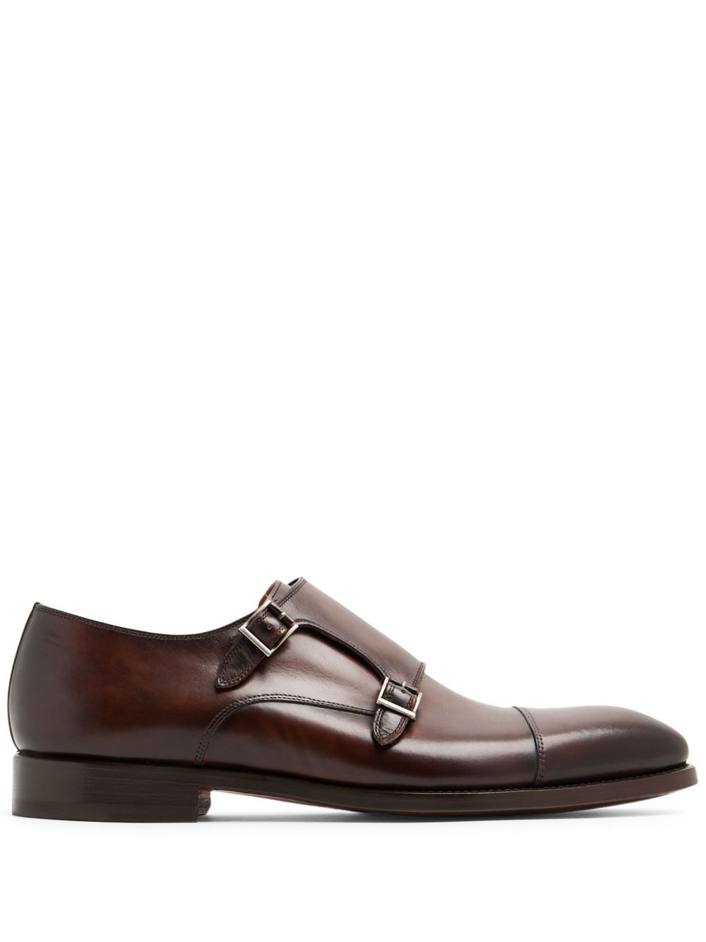 Magnanni 皮质孟克鞋 - 褐色
