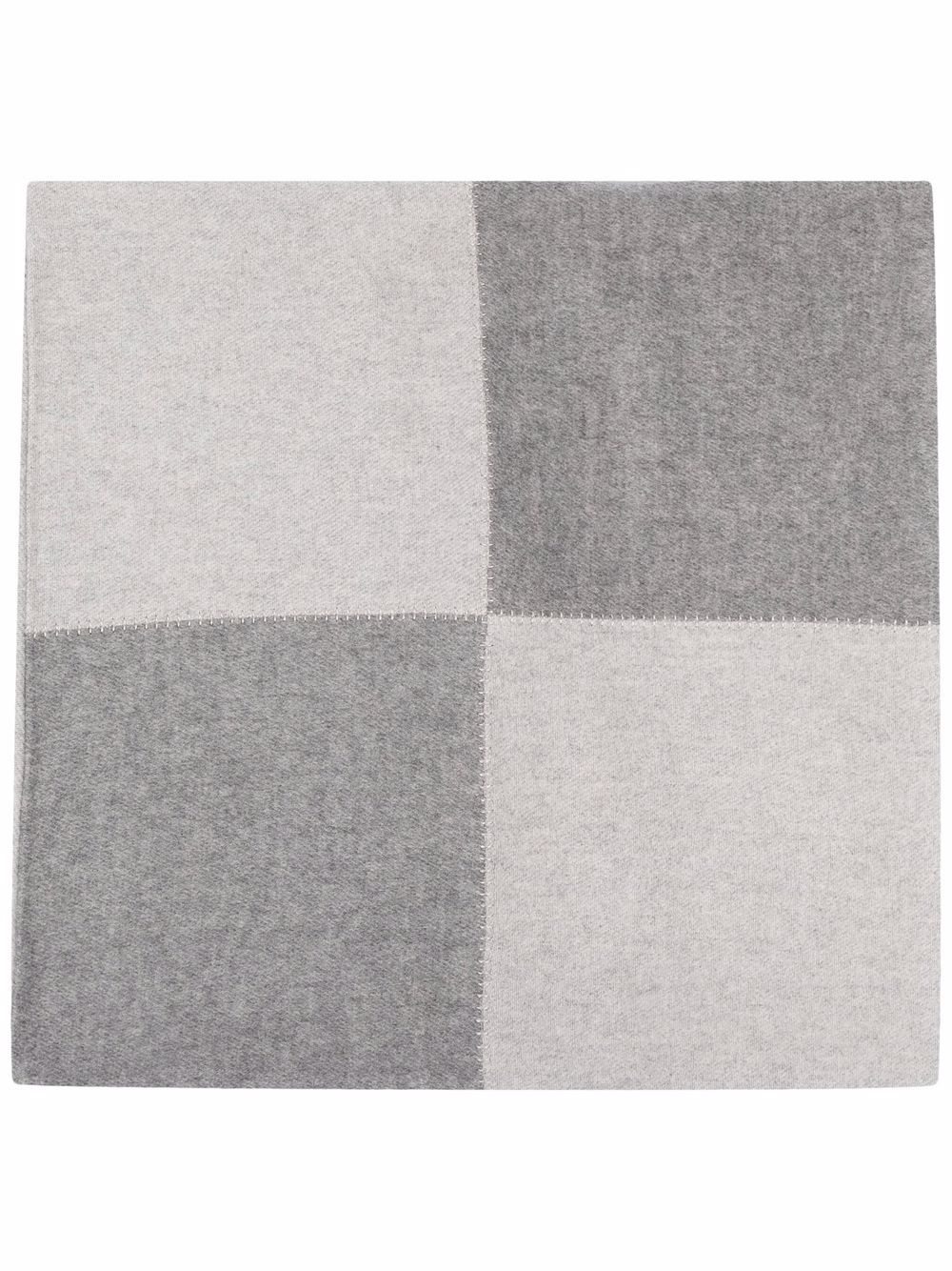 alonpi cashmere 格纹针织毯子 - 灰色