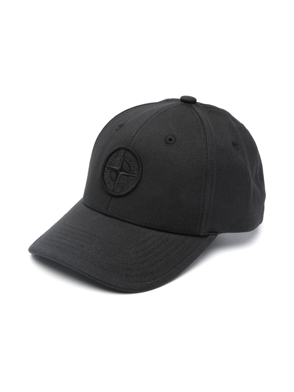 Stone Island Junior 罗盘图案棉棒球帽 - 黑色