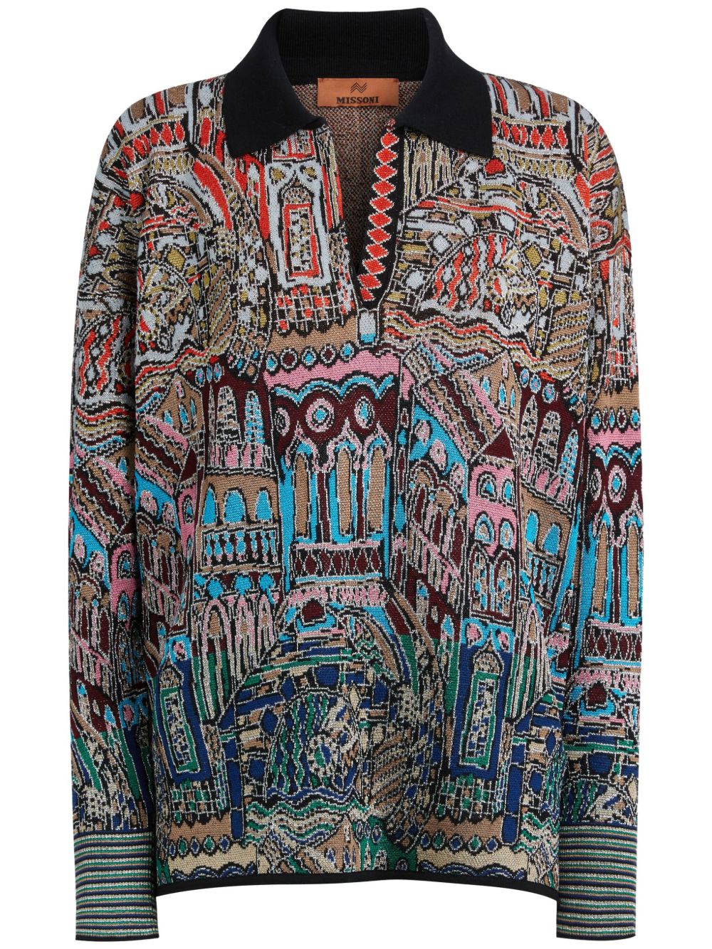 Missoni 图案印花针织毛衣 - 红色
