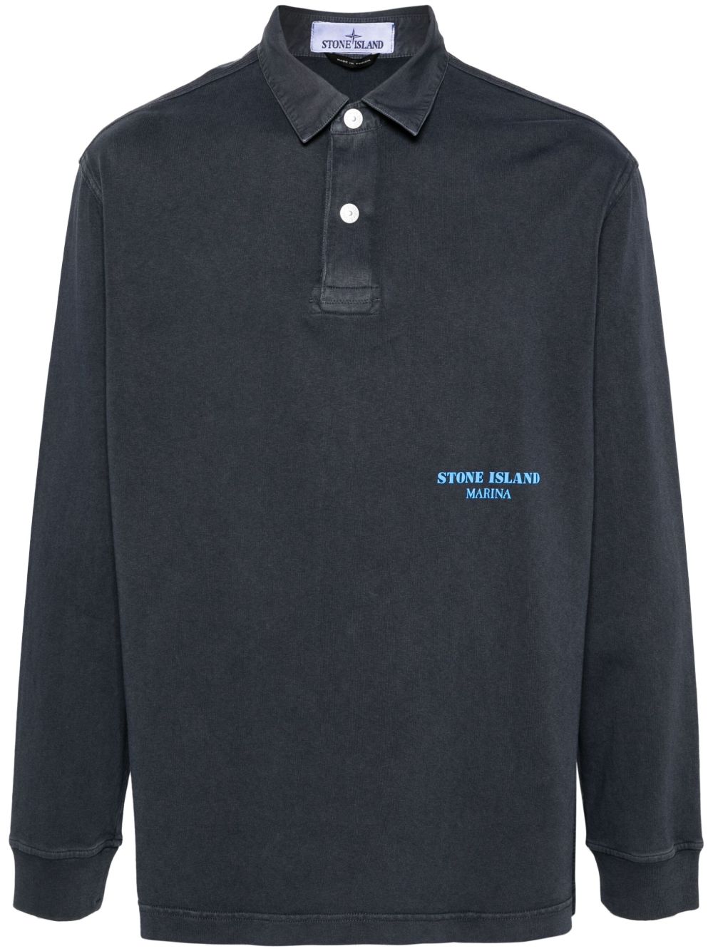 Stone Island logo印花polo衫 - 蓝色