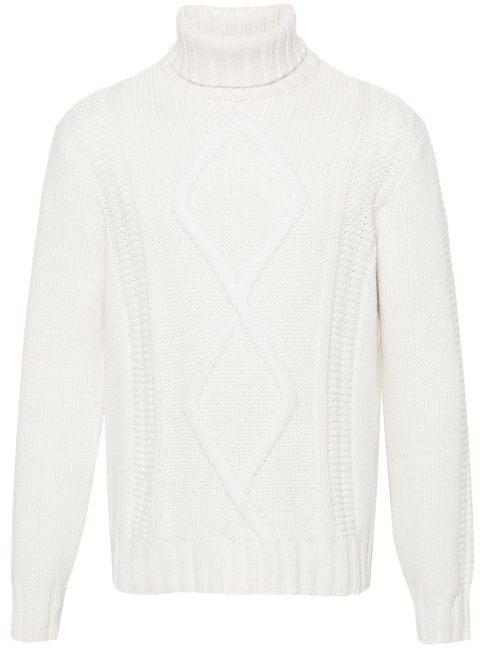 Brunello Cucinelli 高领羊绒毛衣 - 白色