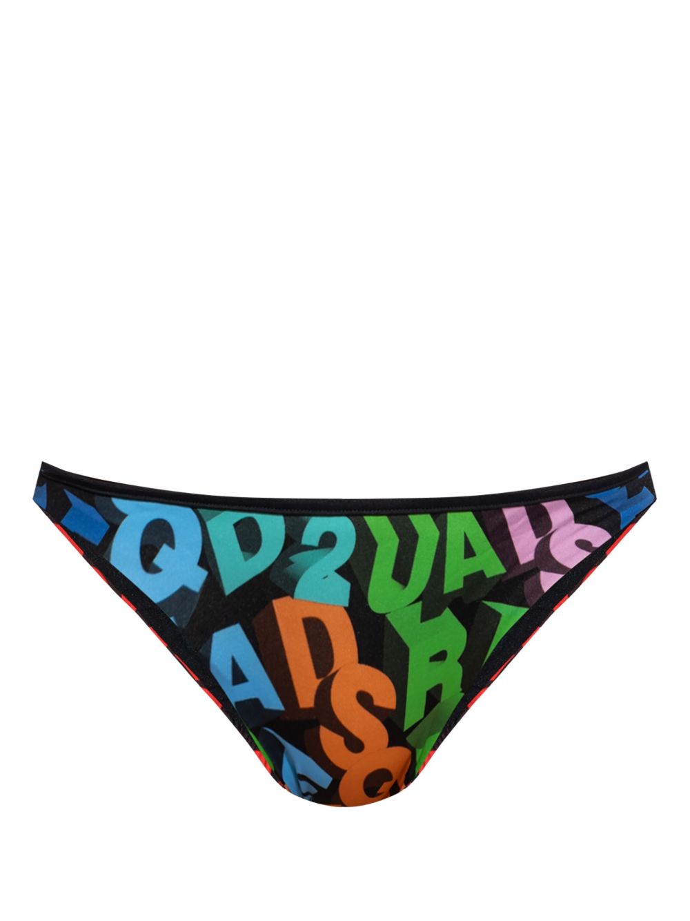 DSQUARED2 logo印花比基尼三角裤 - 黑色