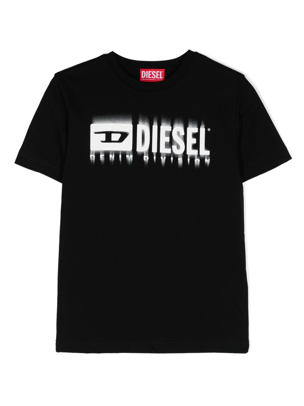 Diesel Kids logo印花棉T恤 - 黑色