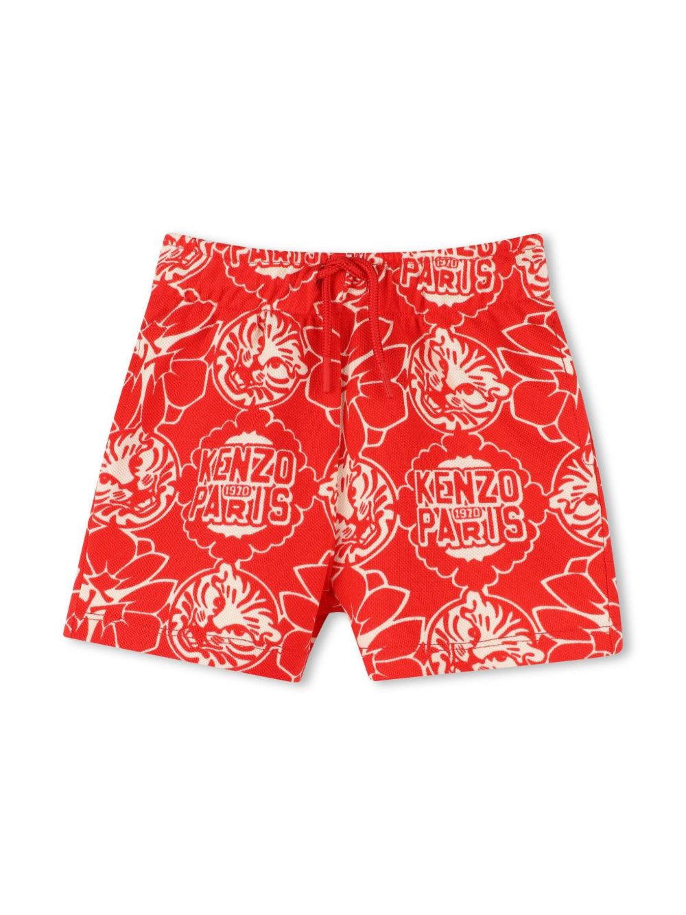 Kenzo Kids 大面积logo百慕大短裤 - 红色