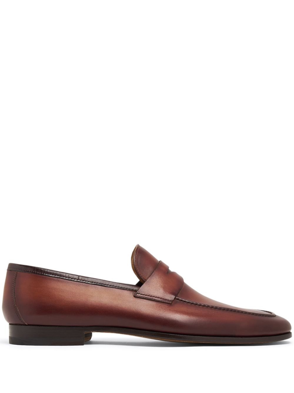 Magnanni 套穿式皮质经典乐福鞋 - 褐色