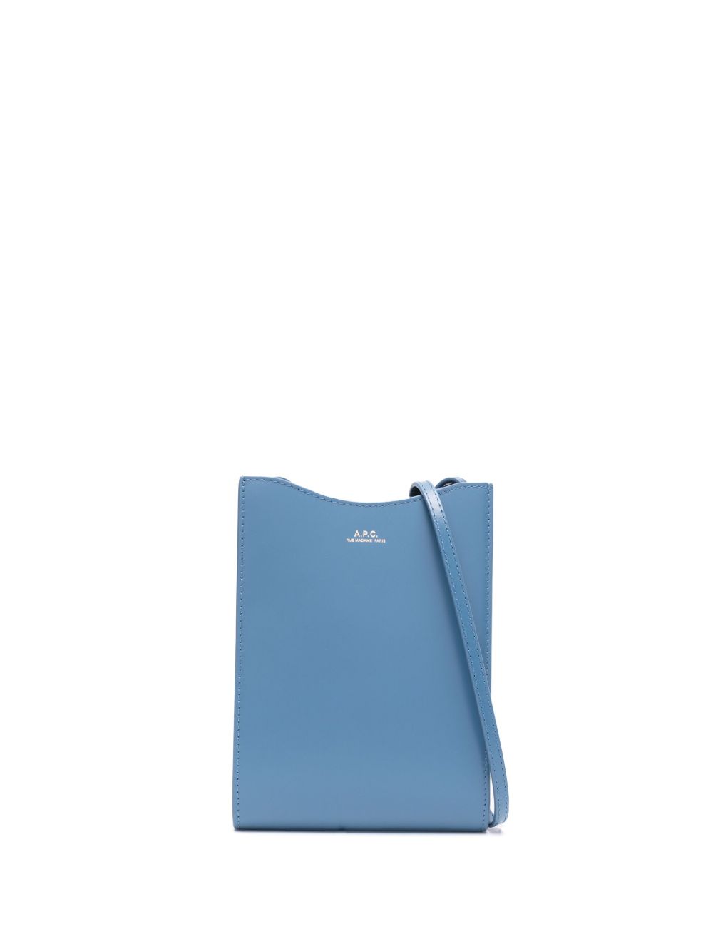 A.P.C. logo标记皮质斜挎包 - 蓝色