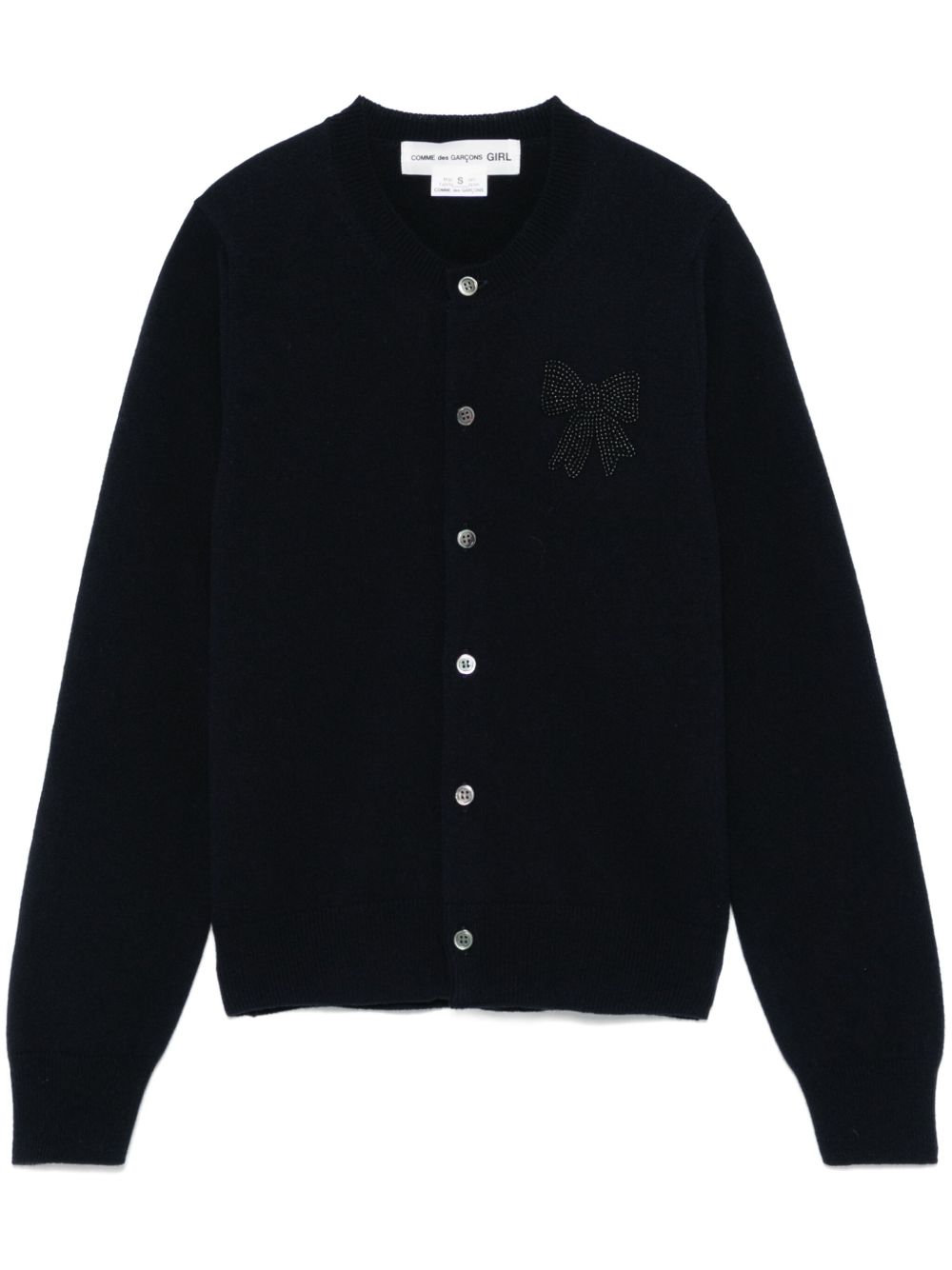 Comme Des Garçons Girl 蝴蝶结细节开衫 - 黑色