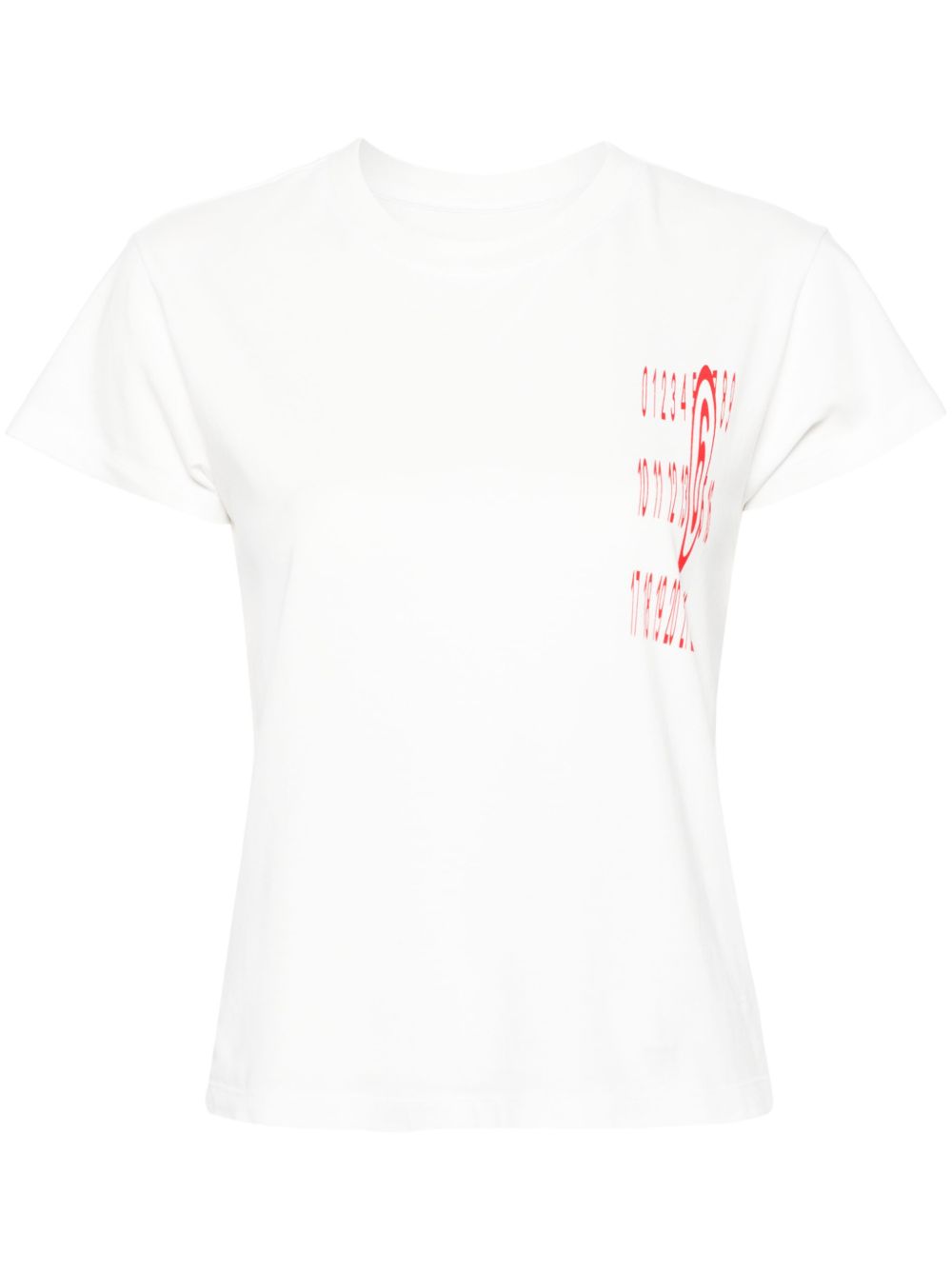 MM6 Maison Margiela 数字印花棉T恤 - 白色