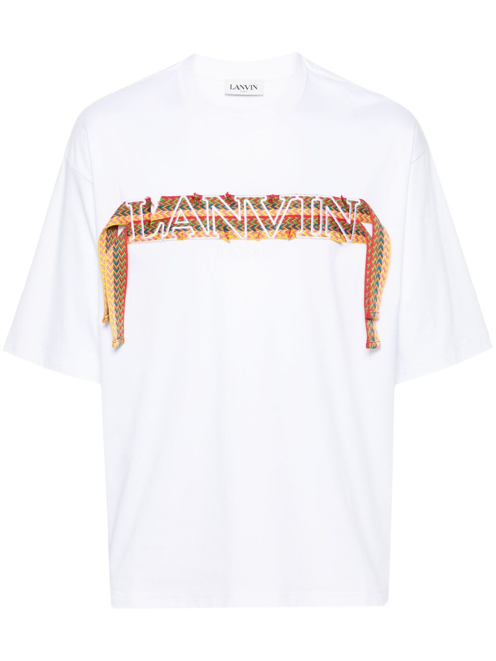 Lanvin Curb 刺绣棉T恤 - 白色