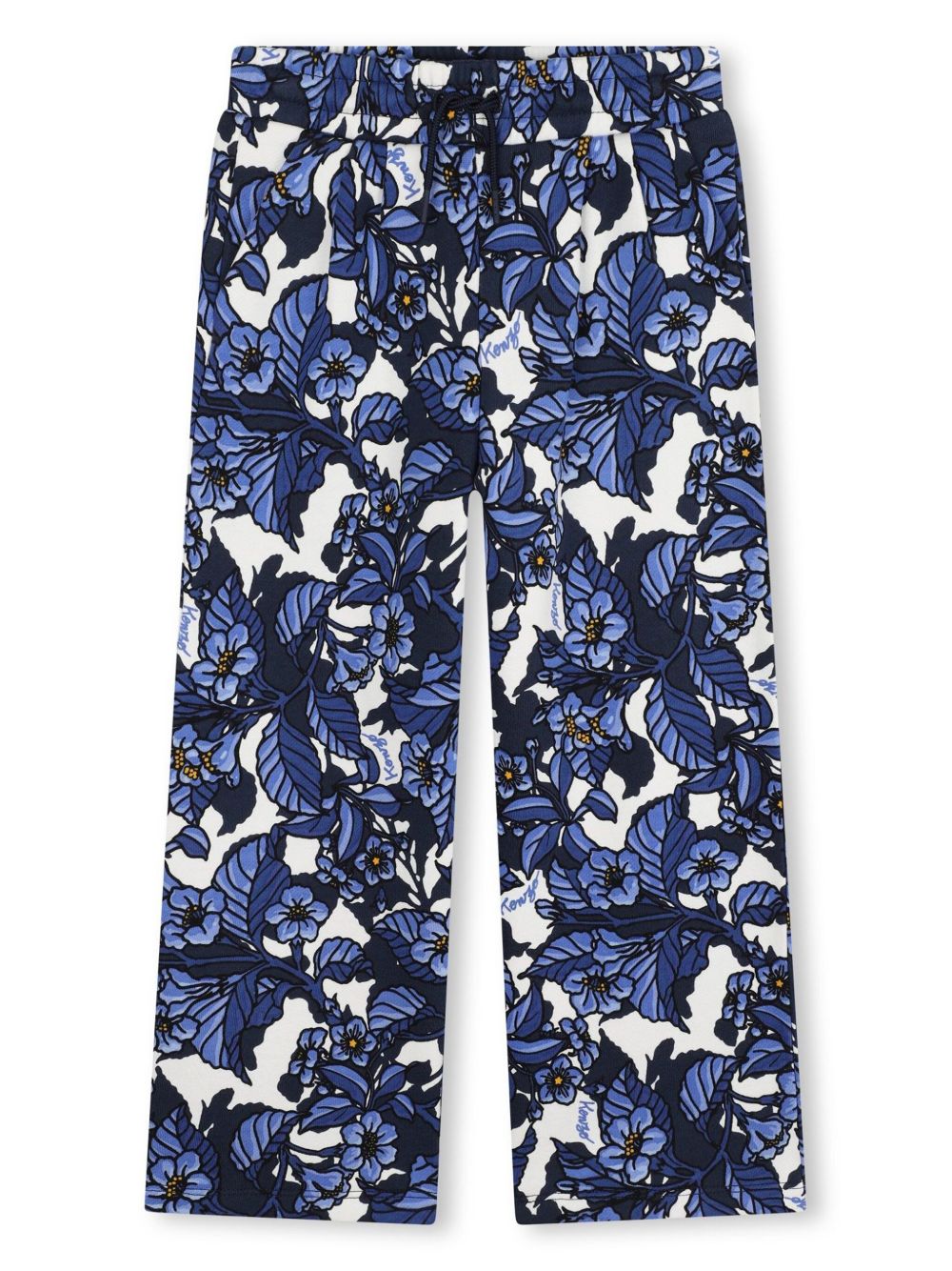 Kenzo Kids 大面积印花棉运动裤 - 蓝色