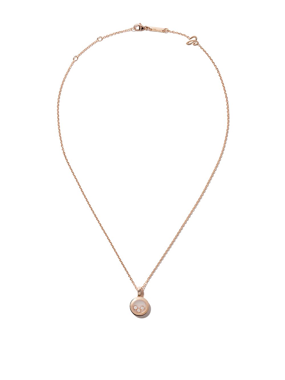 Chopard 18k玫瑰金Happy Diamonds Icons项链 - 粉色