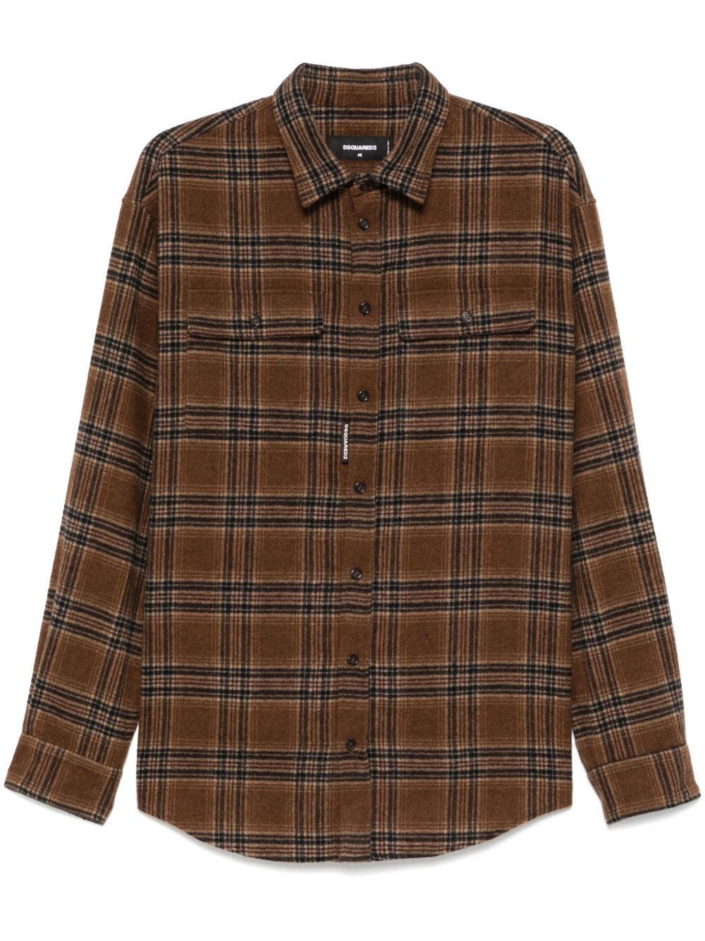 DSQUARED2 格纹衬衫 - 褐色
