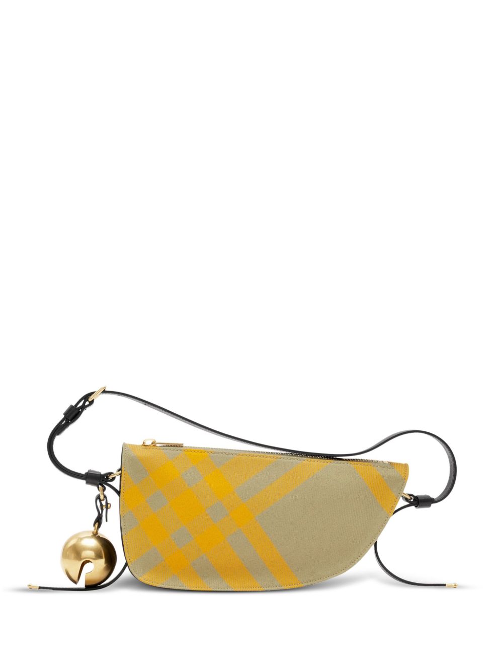 Burberry Sling Shield 格纹图案单肩包 - 黄色