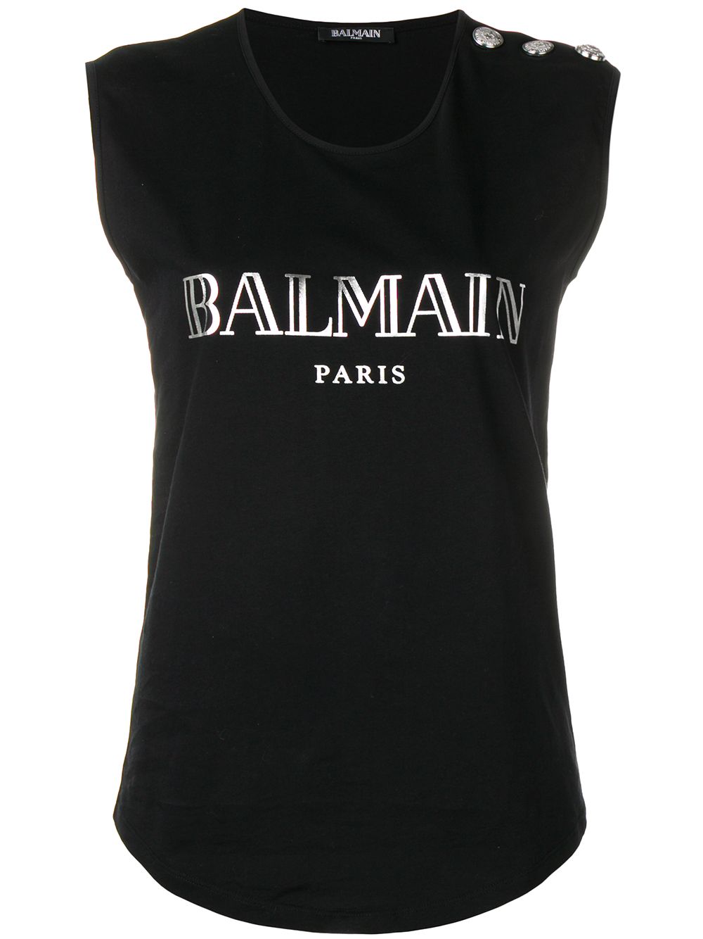 Balmain logo坦克背心 - 黑色