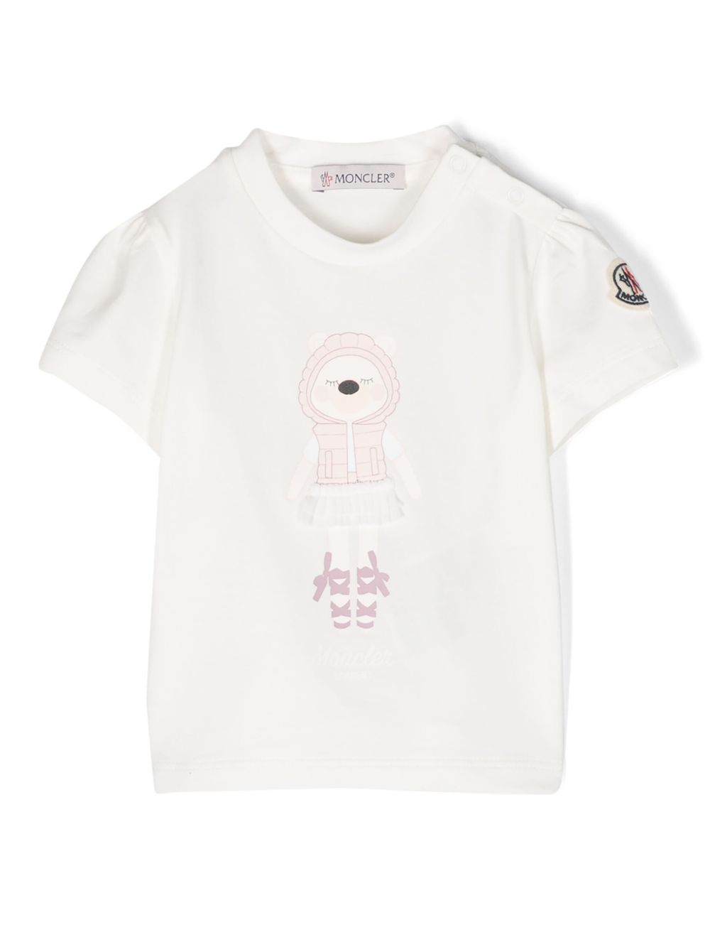 Moncler Enfant 图案印花棉T恤 - 白色
