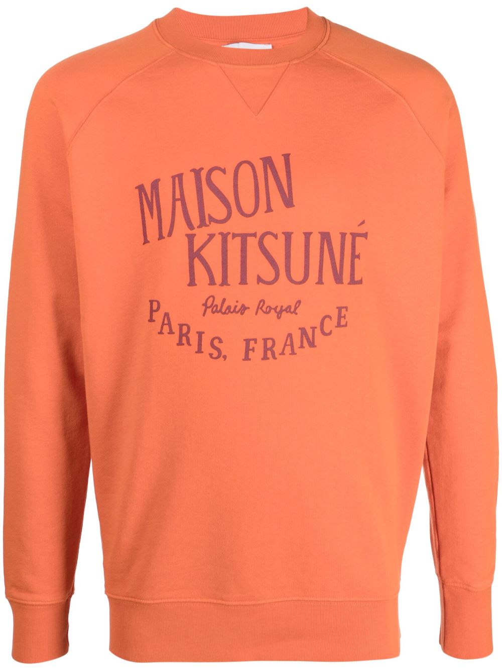 Maison Kitsuné logo印花棉卫衣 - 橘色
