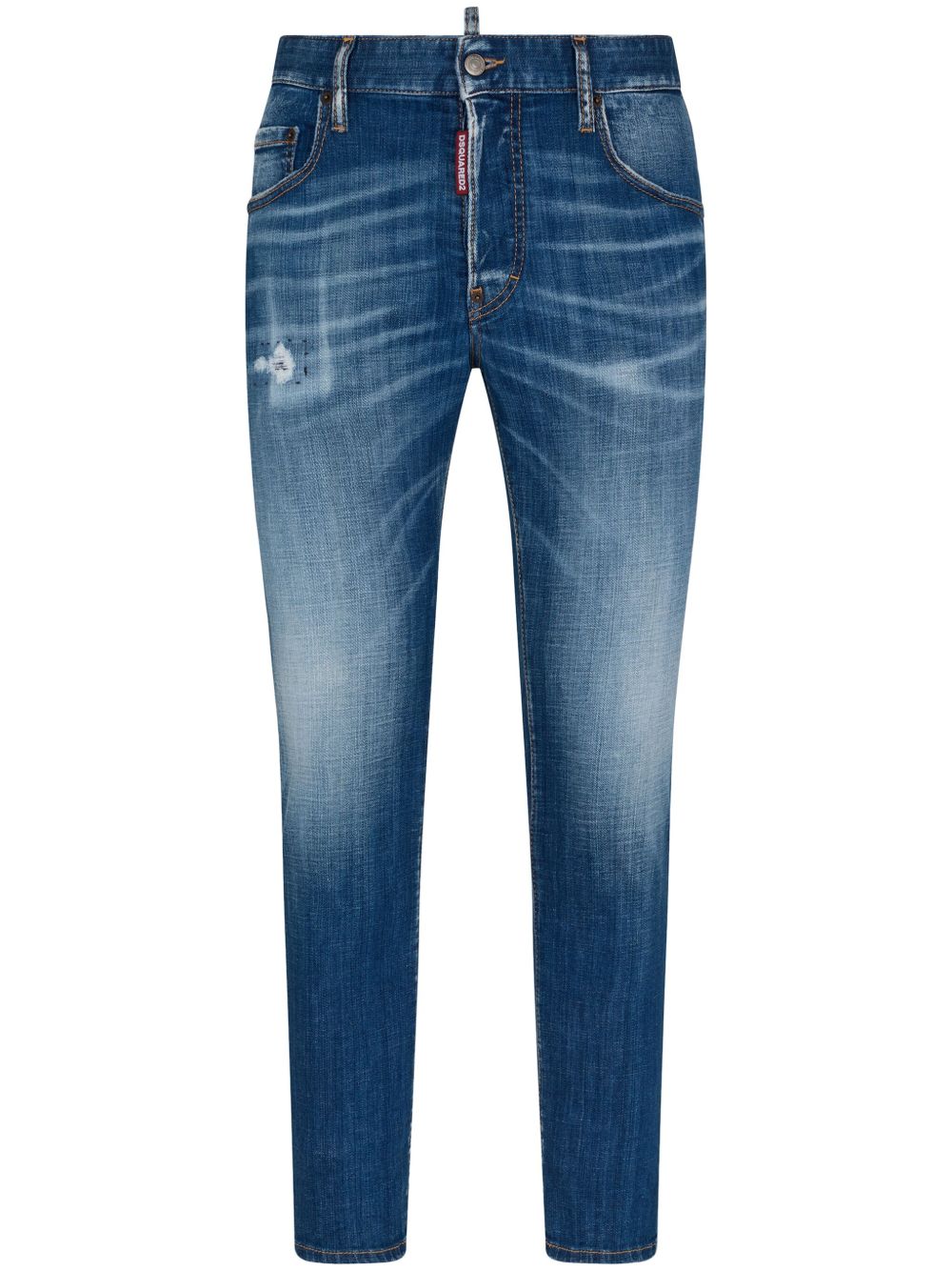 DSQUARED2 仿旧紧身牛仔裤 - 蓝色