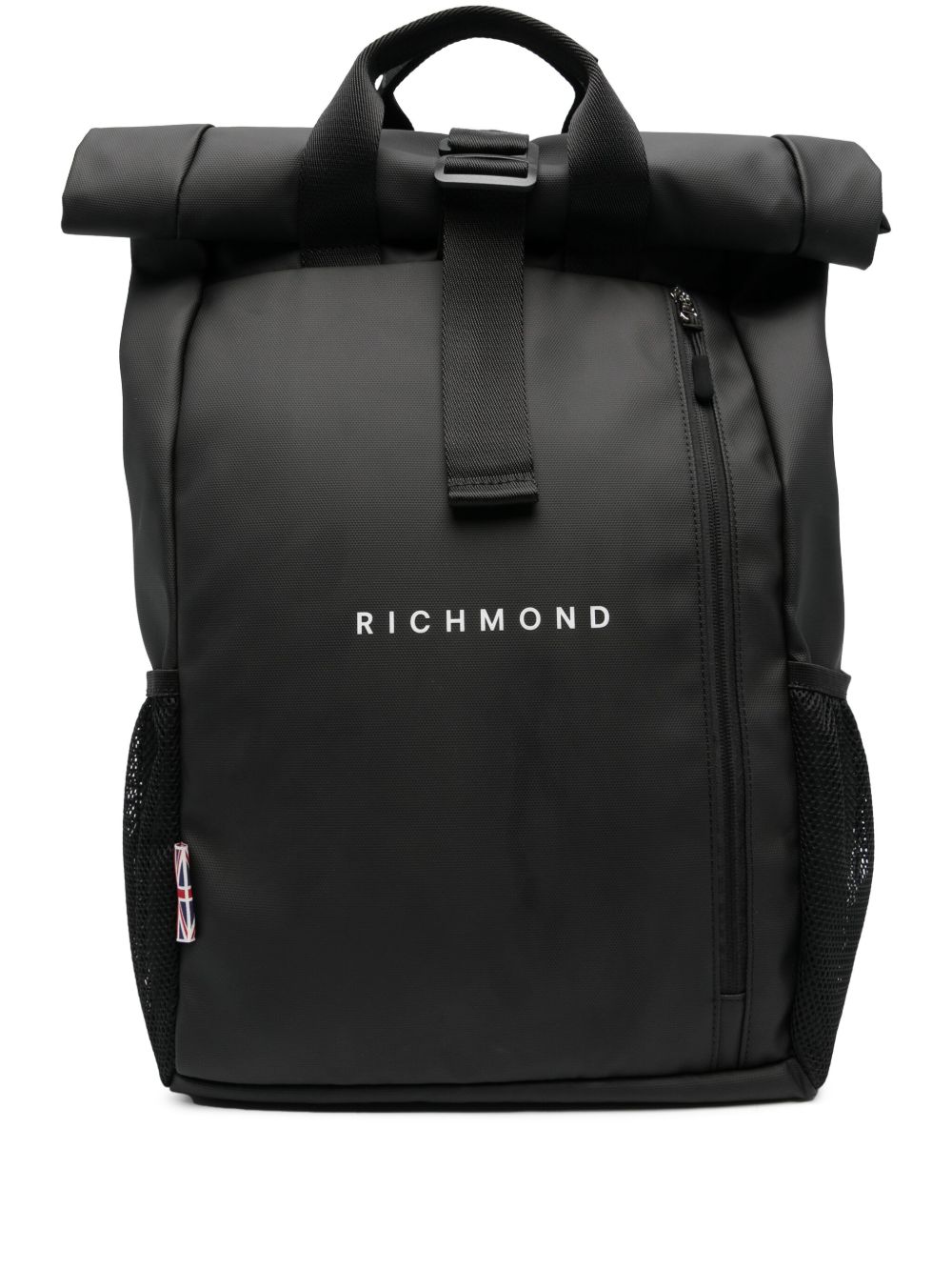 John Richmond logo印花双肩包 - 黑色