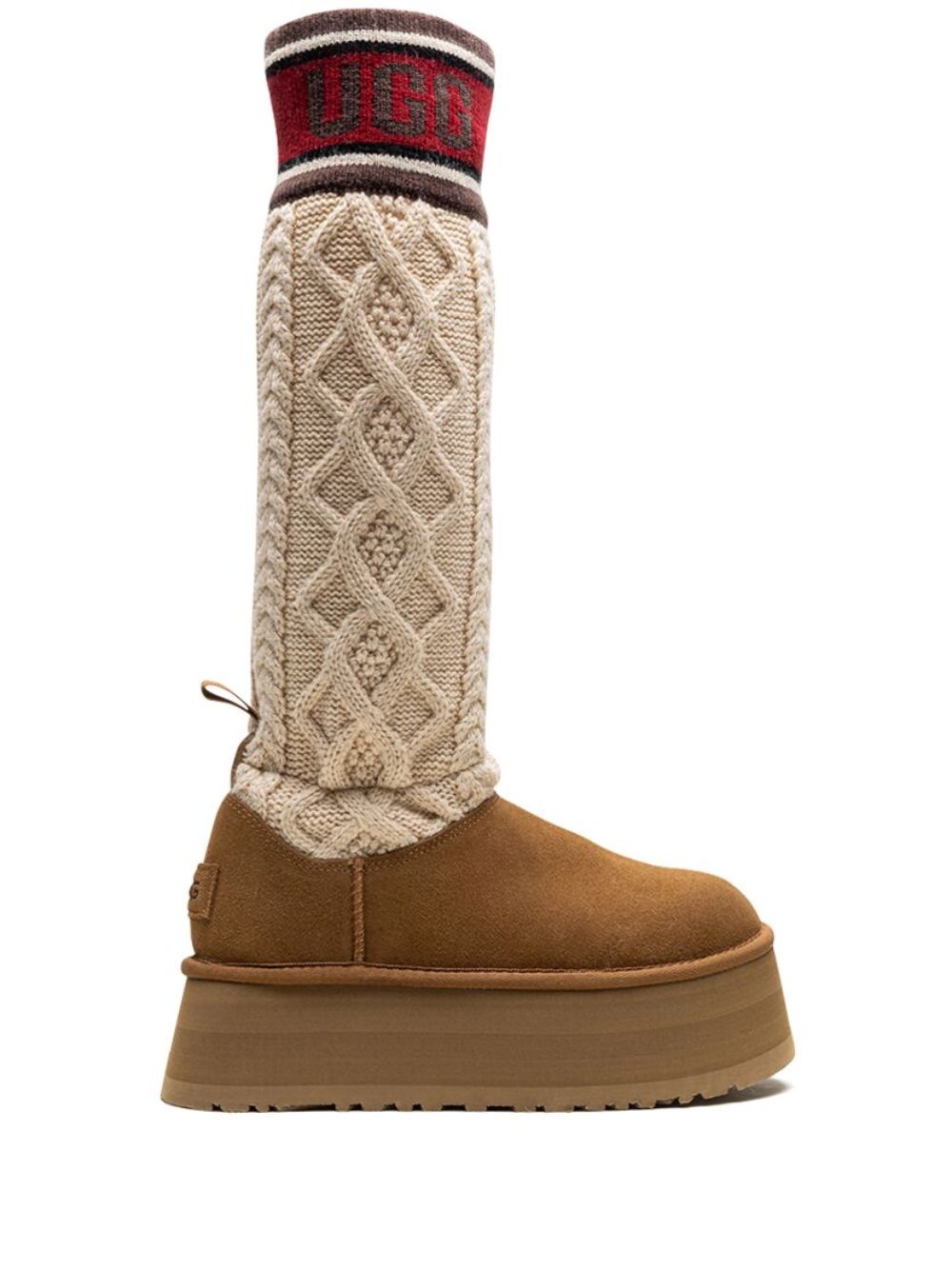 UGG Classic Sweater Letter Chestnut 高筒靴 - 中性色
