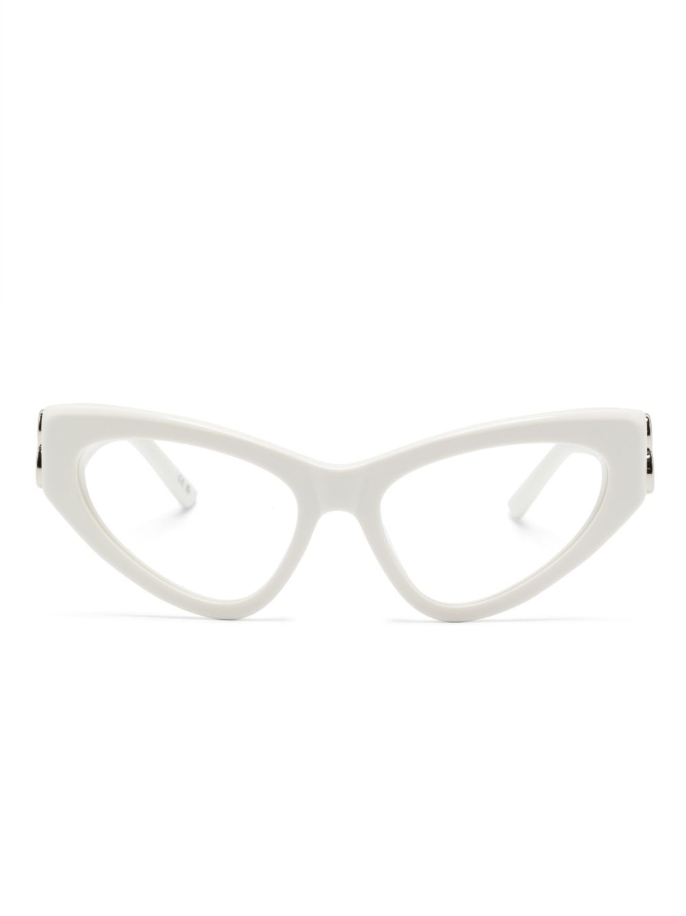 Balenciaga Eyewear logo标牌猫眼框眼镜 - 白色