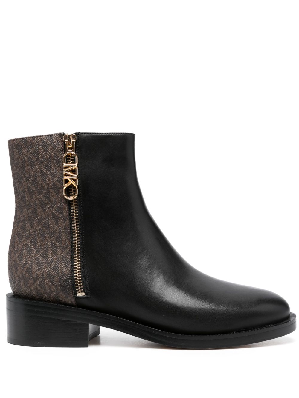 Michael Michael Kors Regan 经典logo印花短靴 - 黑色