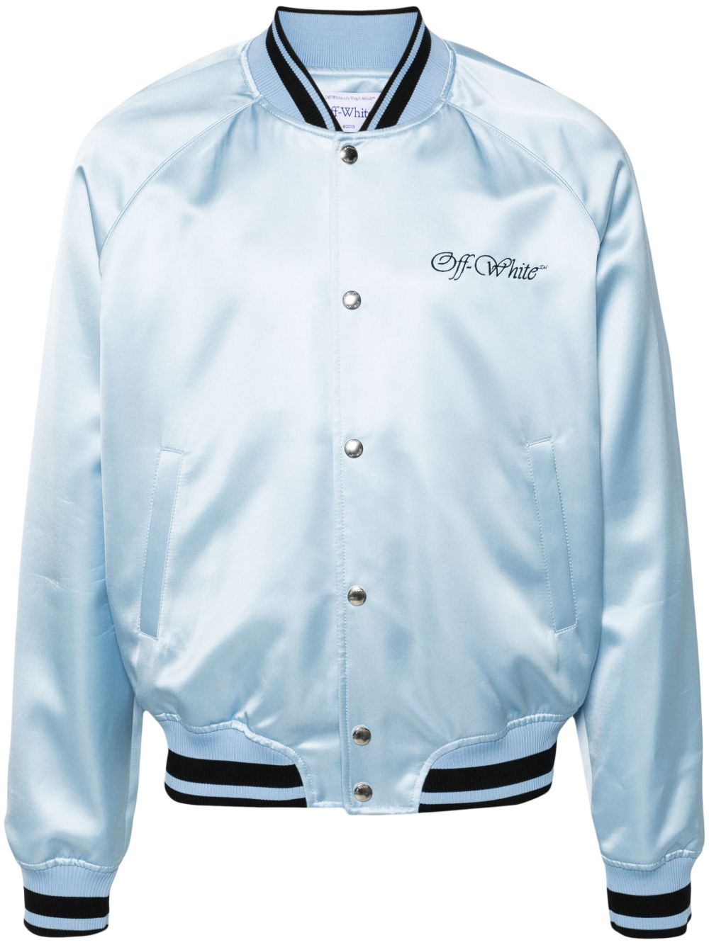 Off-White College Sateen Souvenir 飞行员夹克 - 蓝色