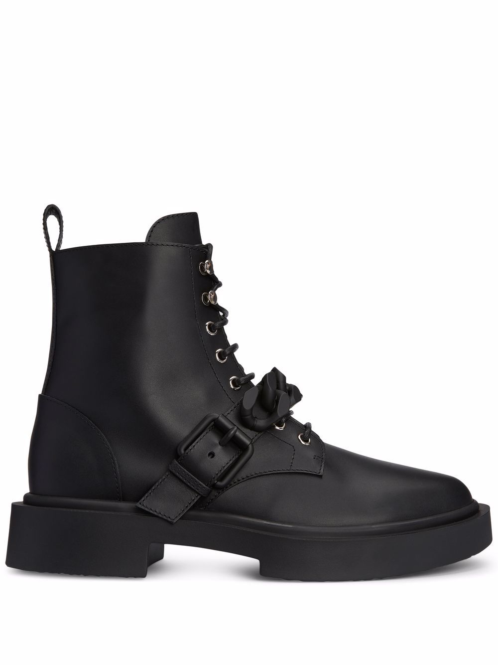 Giuseppe Zanotti Adric 搭链边饰及踝靴 - 黑色
