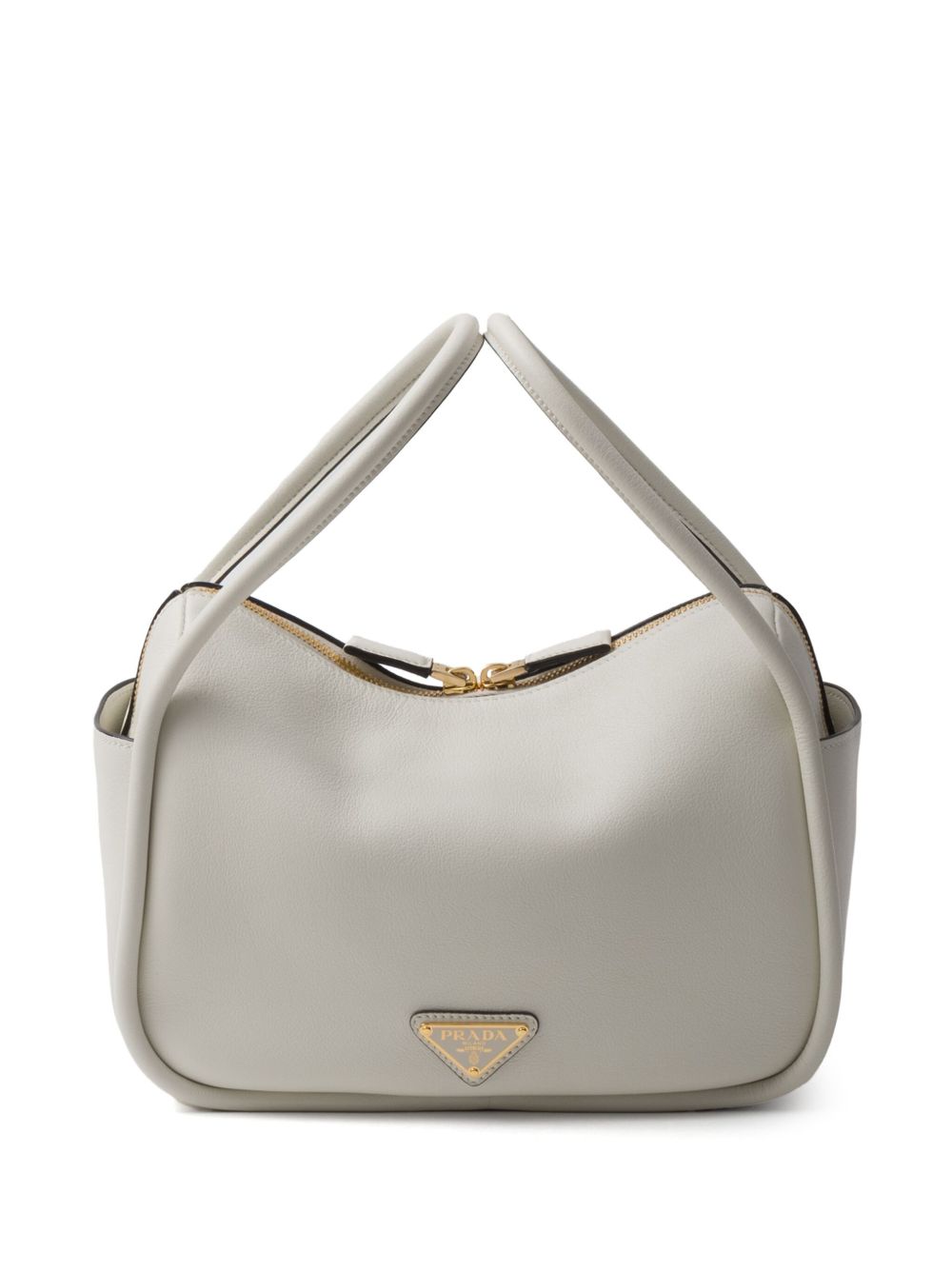 Prada logo五金配件皮质手提包 - 白色