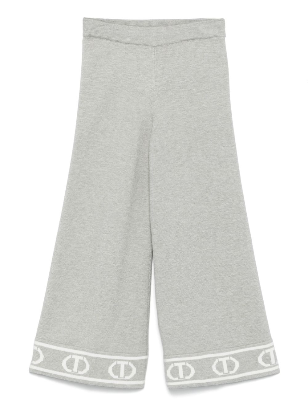 TWINSET Kids logo嵌花长裤 - 灰色