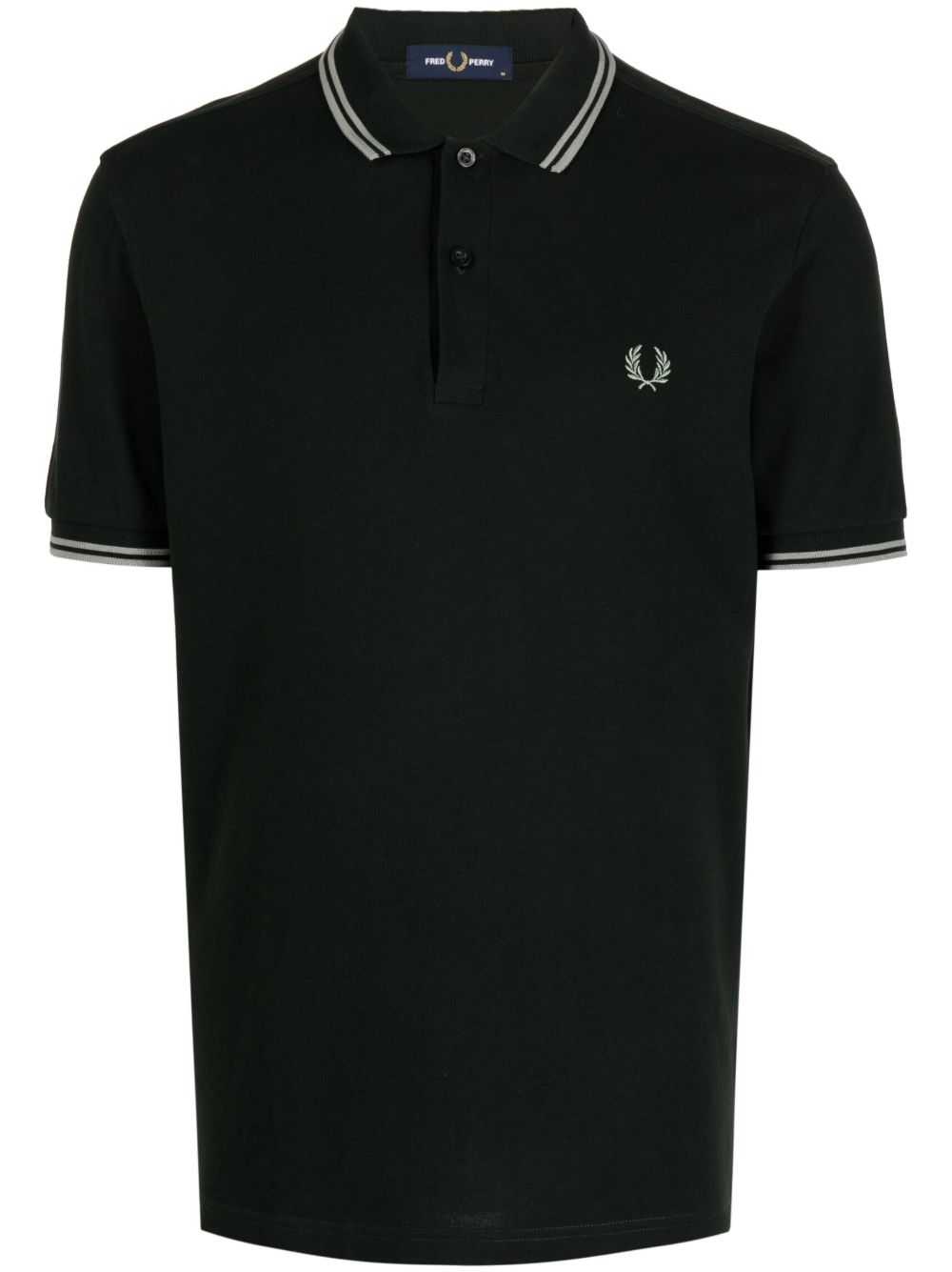 Fred Perry 对比边饰棉polo衫 - 黑色