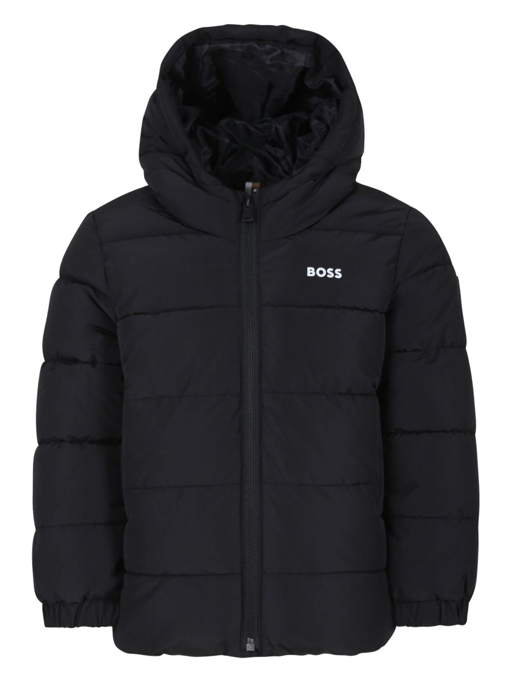 BOSS Kidswear logo印花填充夹克 - 黑色