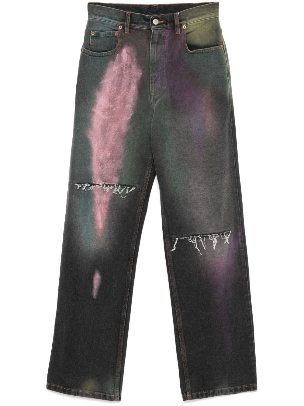 MM6 Maison Margiela 喷漆效果牛仔裤 - 灰色