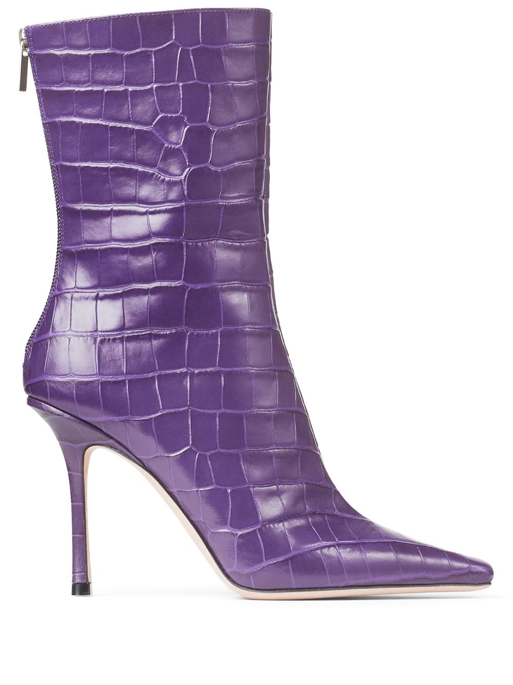 Jimmy Choo Agathe 尖头高跟短靴 - 紫色