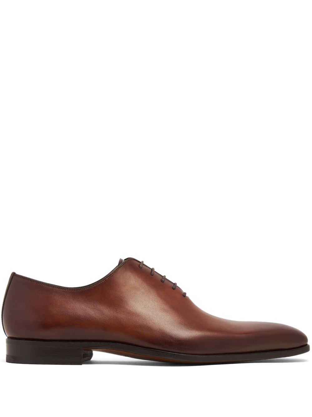Magnanni 杏仁形鞋头皮质牛津鞋 - 褐色