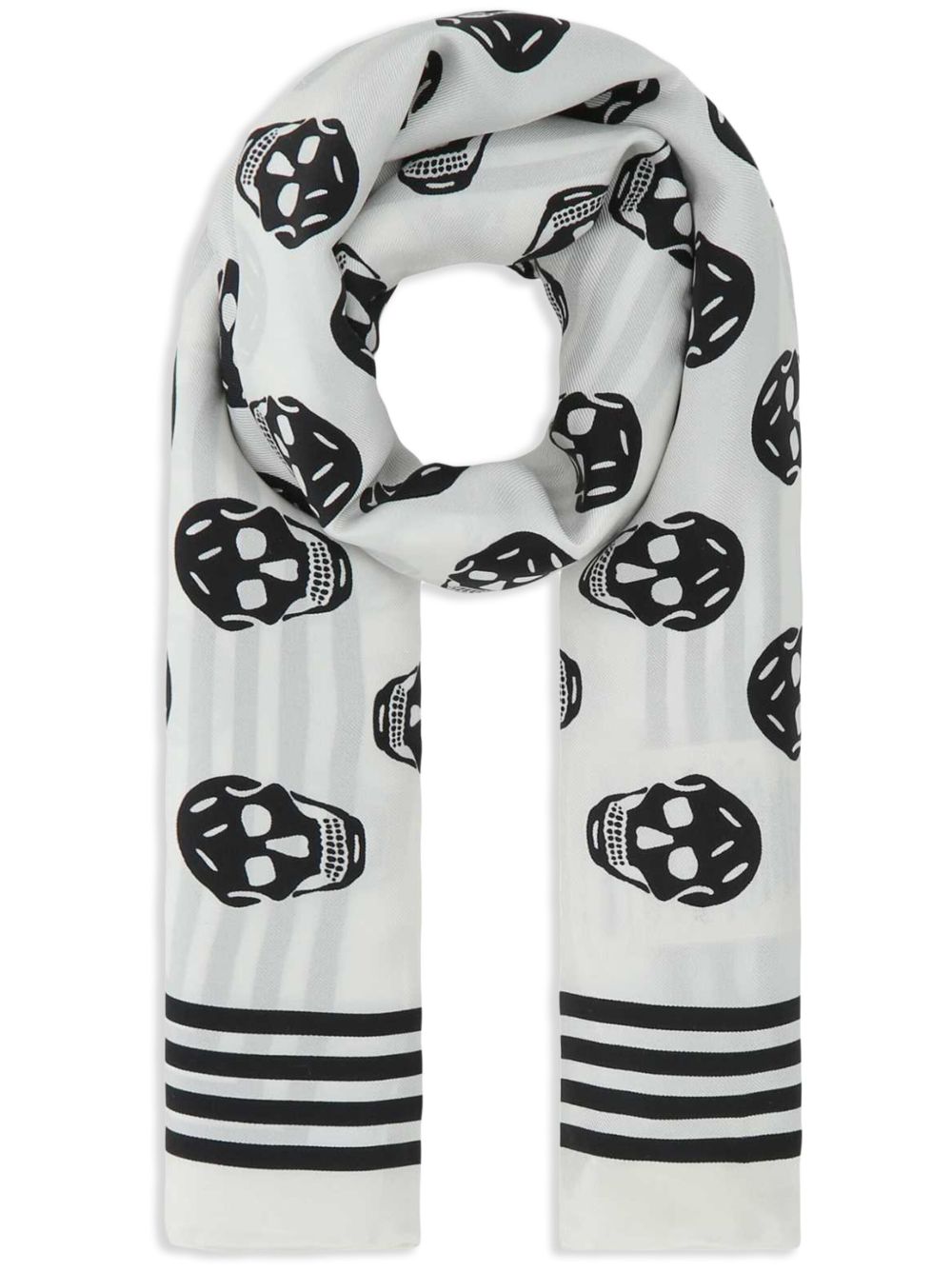 Alexander McQueen 亚历山大·麦昆 Biker Skull 印花围巾 - 白色