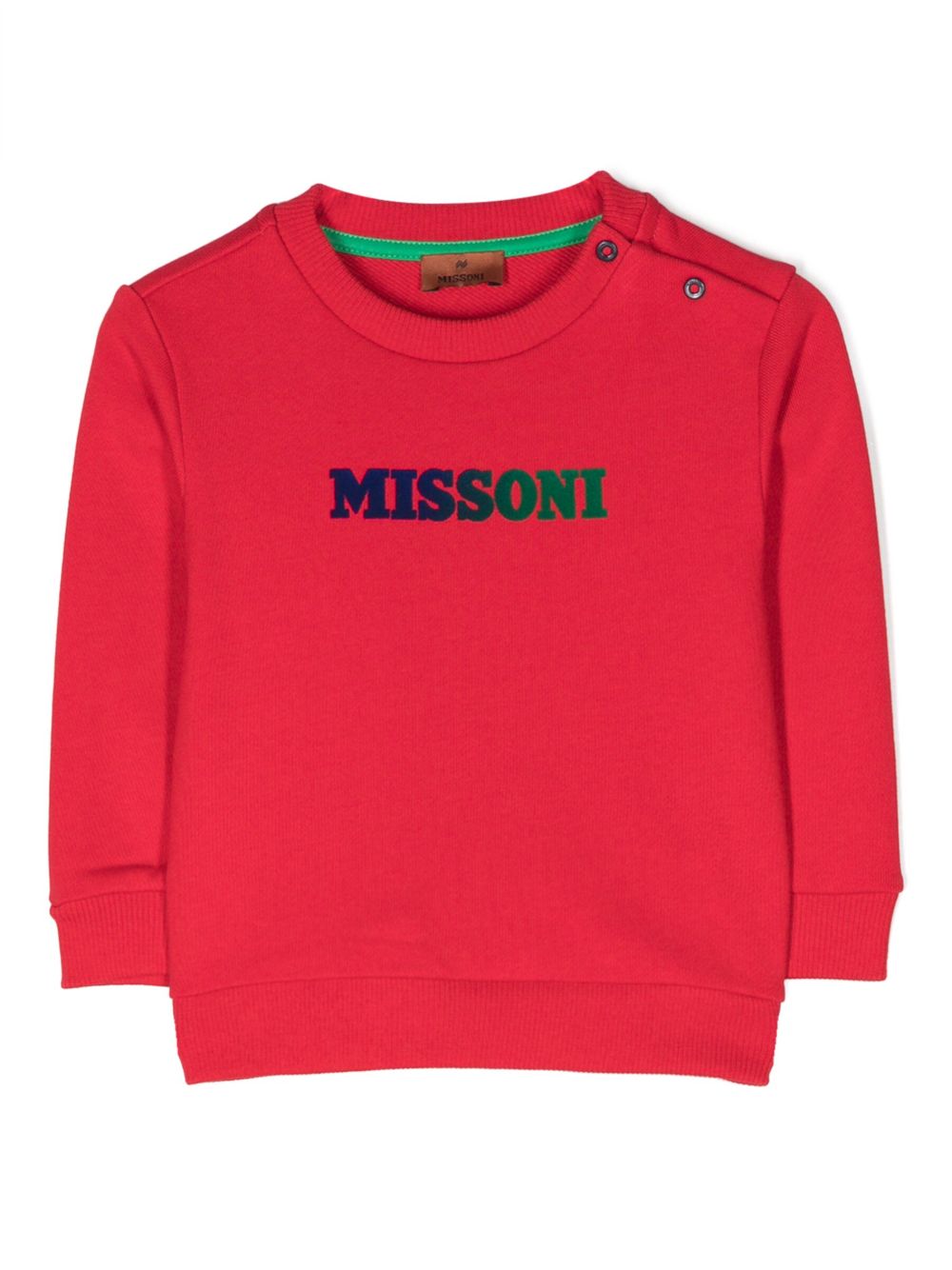 Missoni Kids logo印花棉卫衣 - 红色