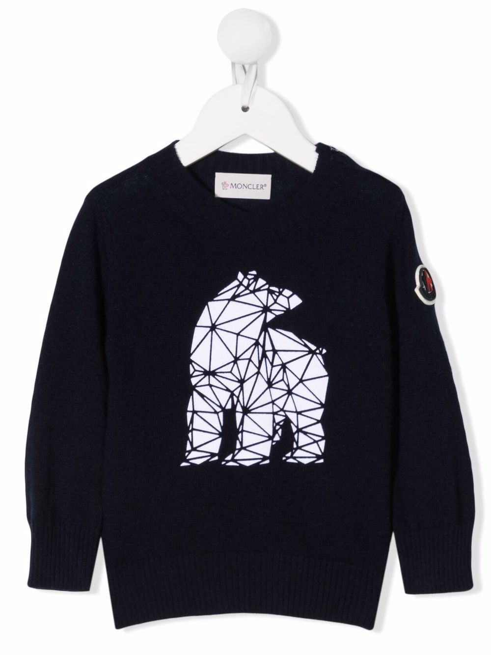 Moncler Enfant 盟可睐 Enfant 几何形小熊图案卫衣 - 蓝色