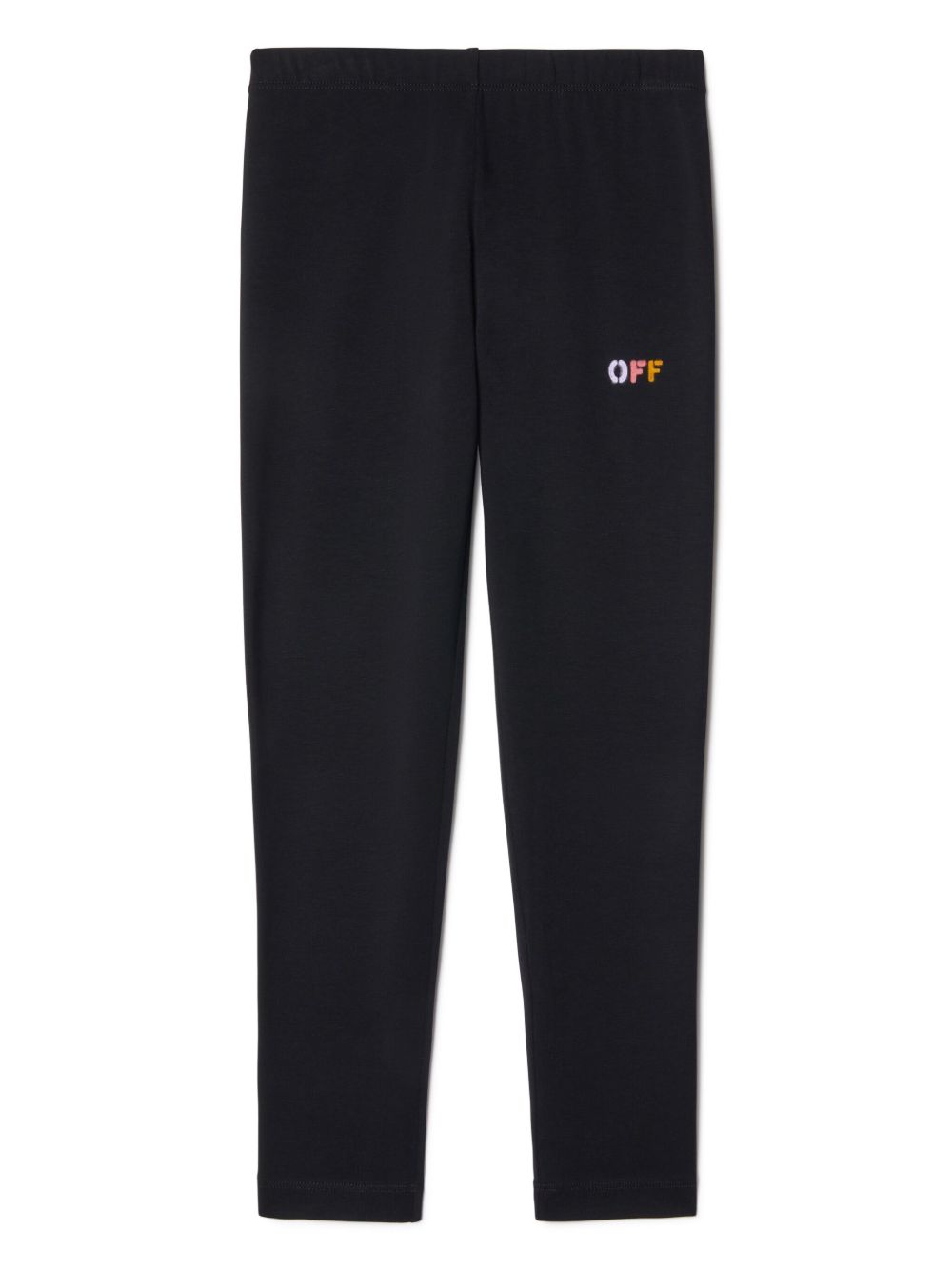 Off-White Kids Diagonal 条纹打底裤 - 黑色