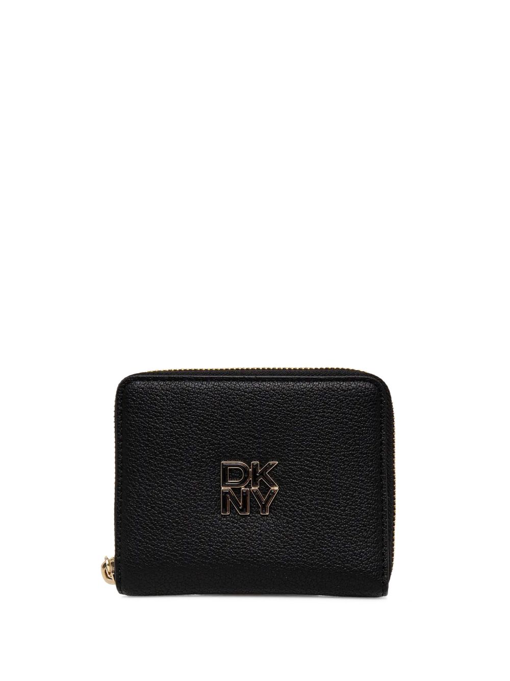 DKNY logo标牌皮质钱包 - 黑色
