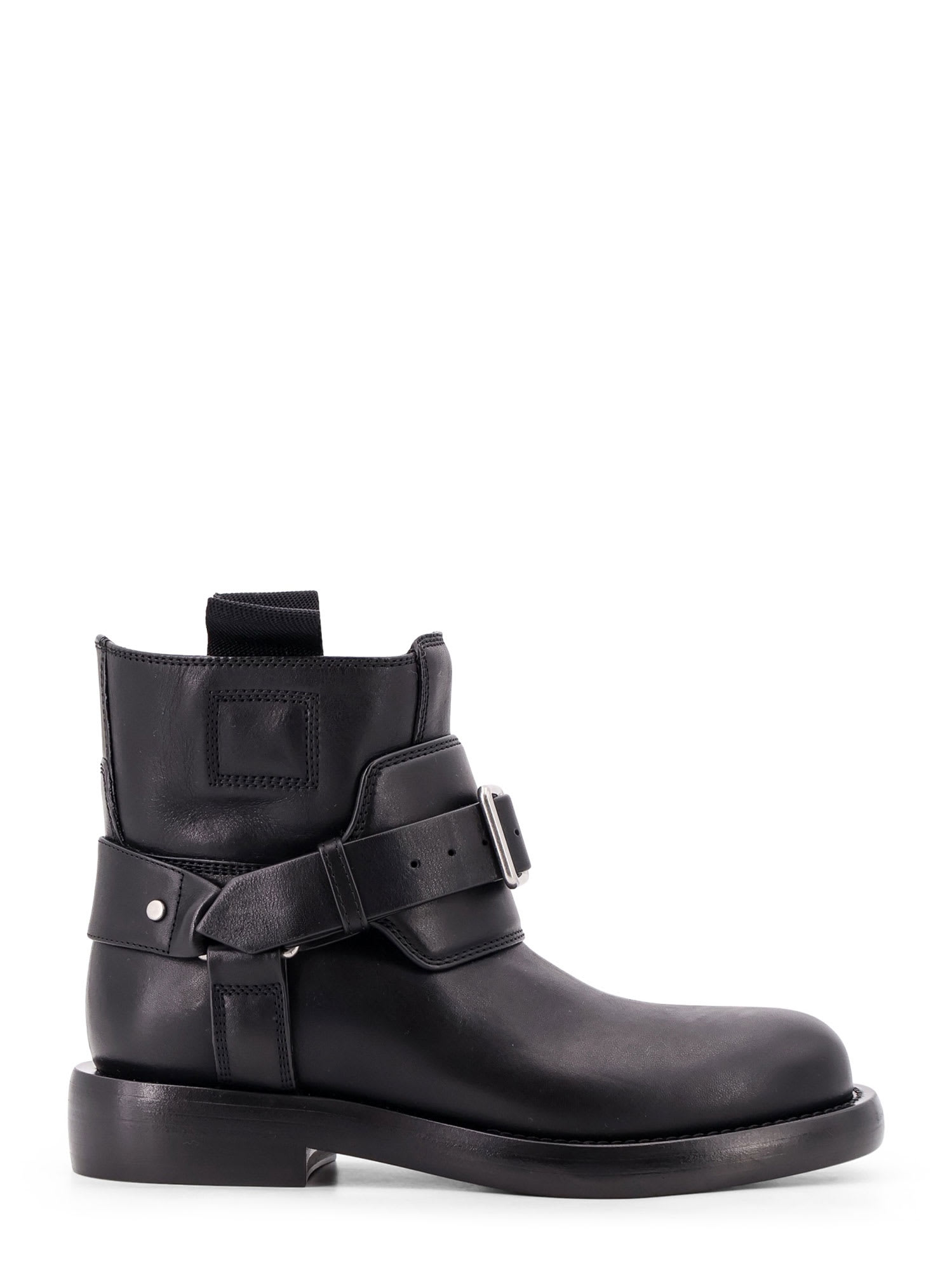 Burberry 鹅卵石纹皮革绑带皮靴