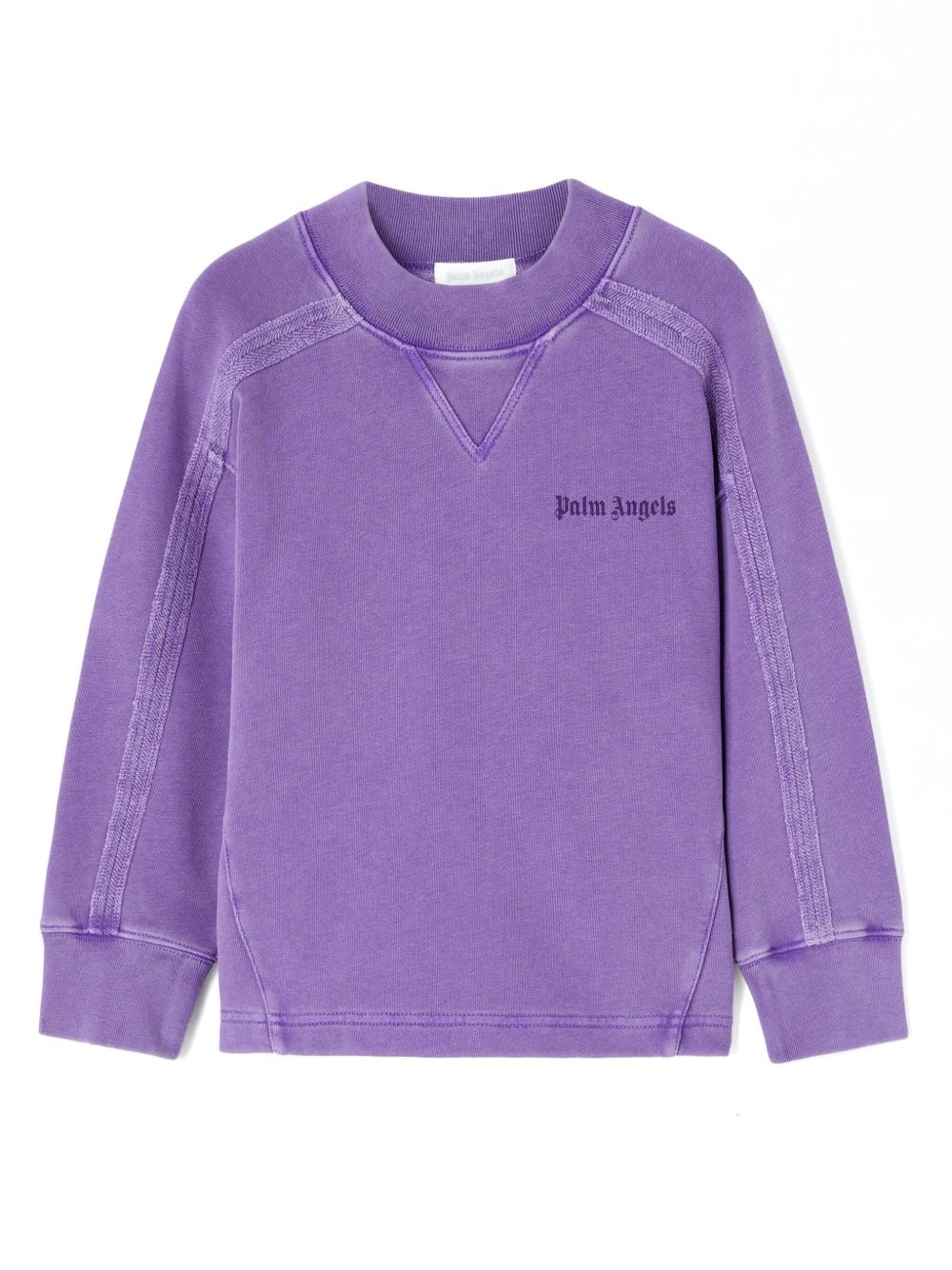 Palm Angels Kids logo印花棉卫衣 - 紫色