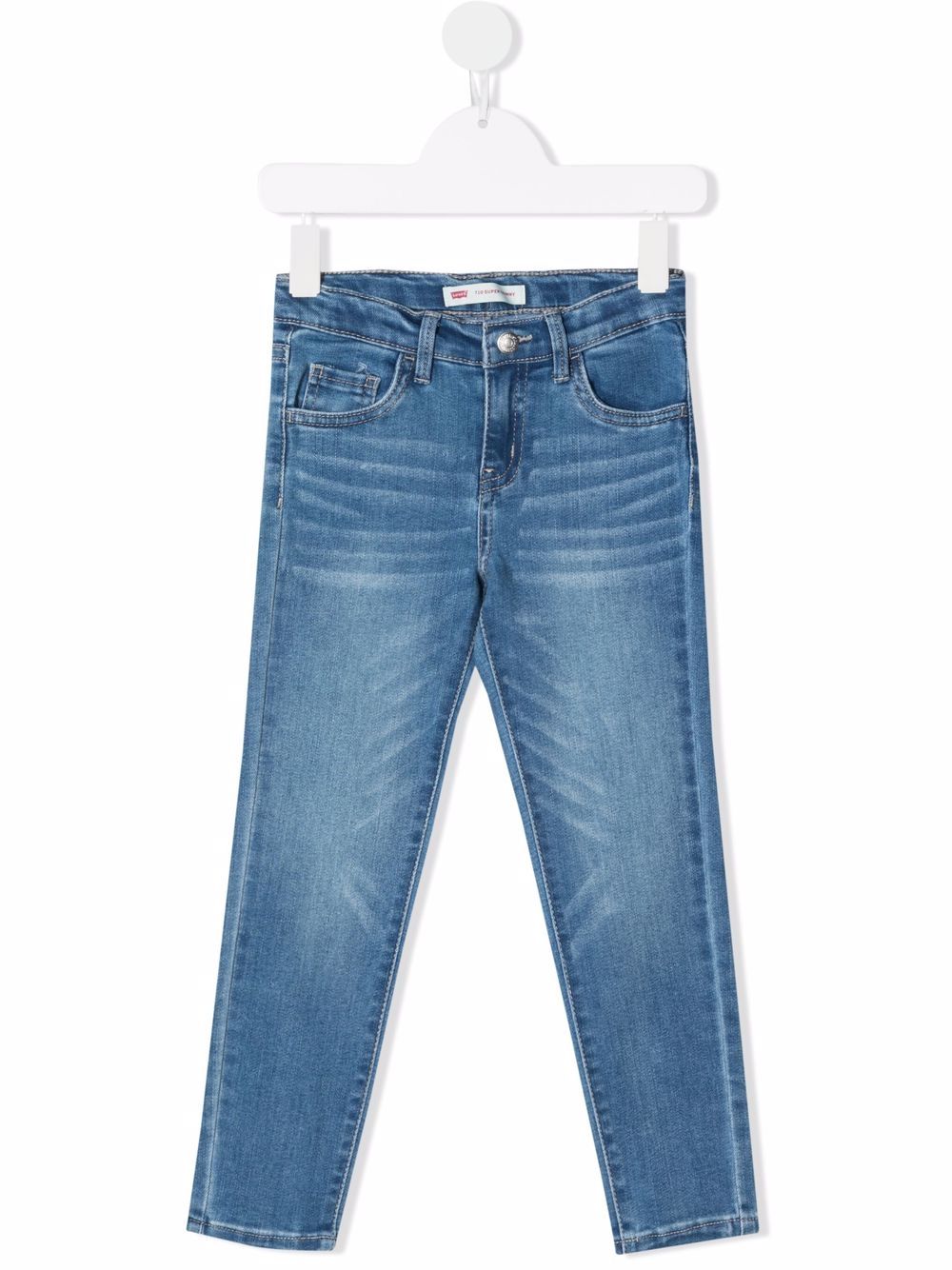 Levi's Kids 中腰紧身牛仔裤 - 蓝色