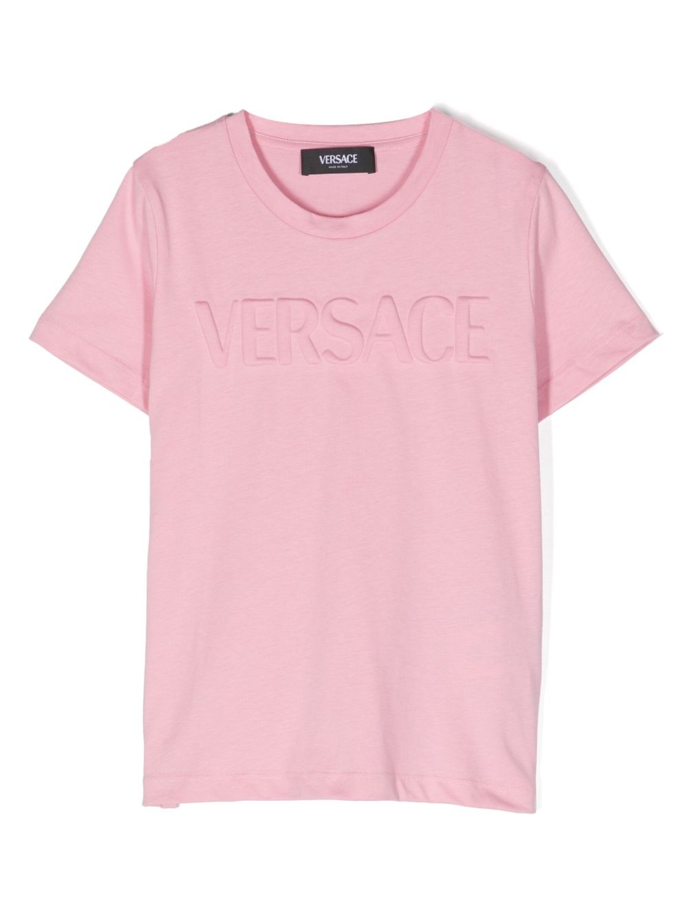 Versace Kids logo压纹棉T恤 - 粉色