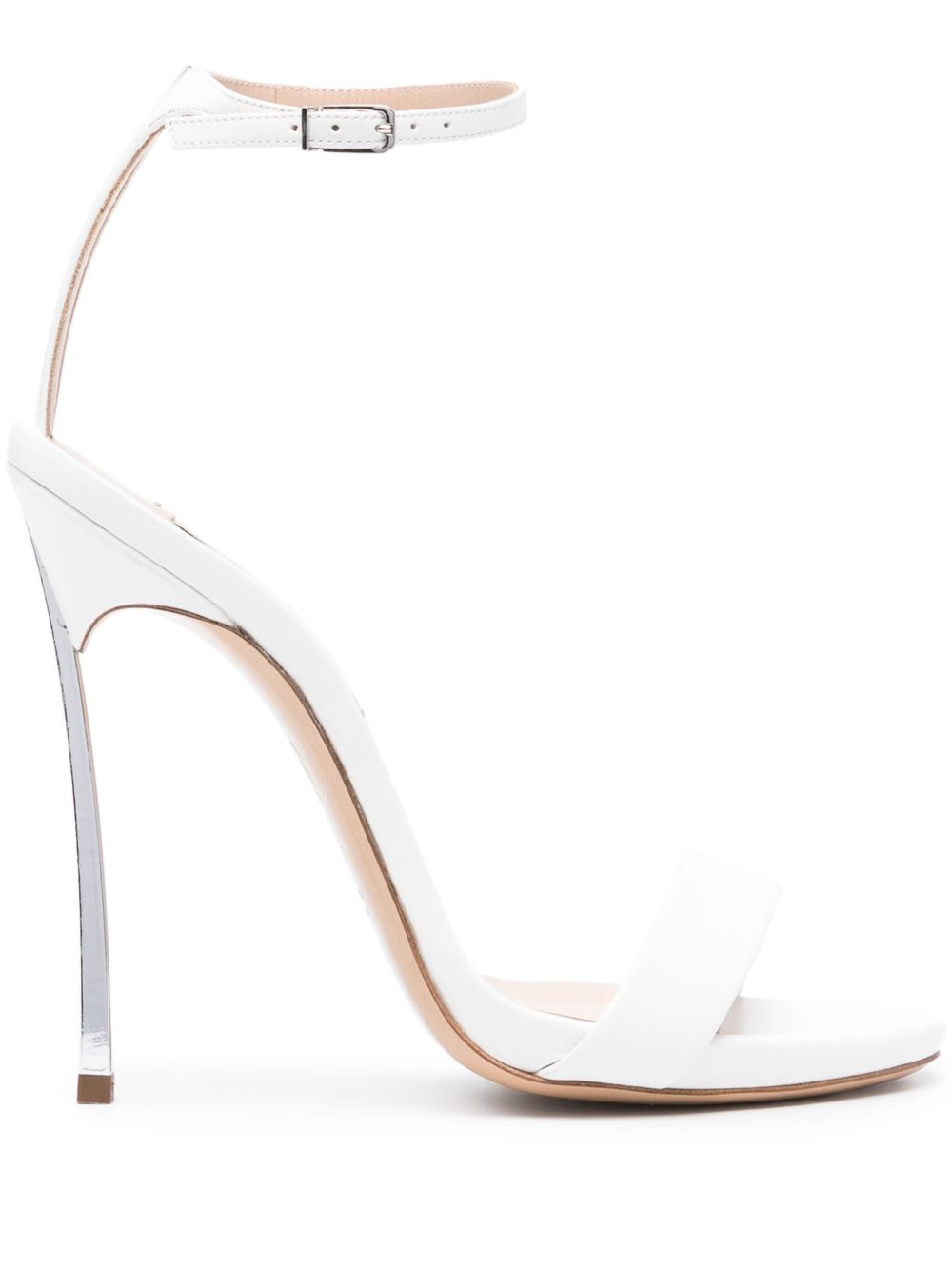 Casadei Blade Marta 皮质高跟凉鞋 - 白色