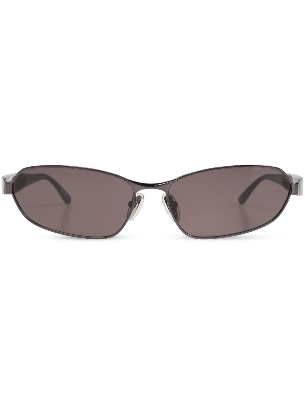 Balenciaga Eyewear logo雕刻长方形镜框太阳眼镜 - 灰色
